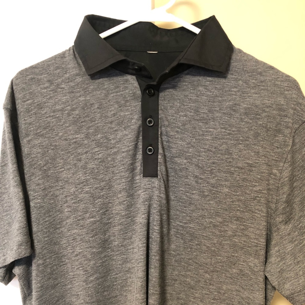Lululemon XL Heathered Black Polo